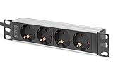 DIGITUS 4-Fach Steckdosenleiste - 1HE - 10-Zoll...