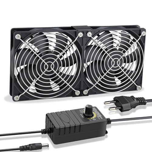 GDSTIME Dual 120mm Lüfter 230V 2 x 120mm PC...